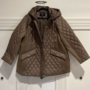 London Fog Light Brown Lightweight Down Zip Up Puffer Coat Women’s Size 2X